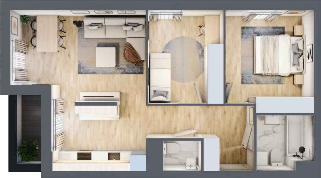 3 pokoje, mieszkanie 63,08 m², piętro 4, oferta nr L-A048, Warszawski Świt Etap XII, Warszawa, Targówek, Bródno, ul. Warszawski Świt