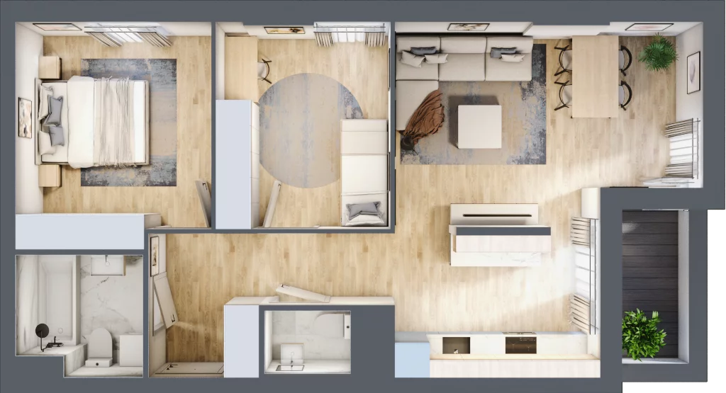 3 pokoje, mieszkanie 63,57 m², piętro 1, oferta nr L-A019, Warszawski Świt Etap XII, Warszawa, Targówek, Bródno, ul. Warszawski Świt