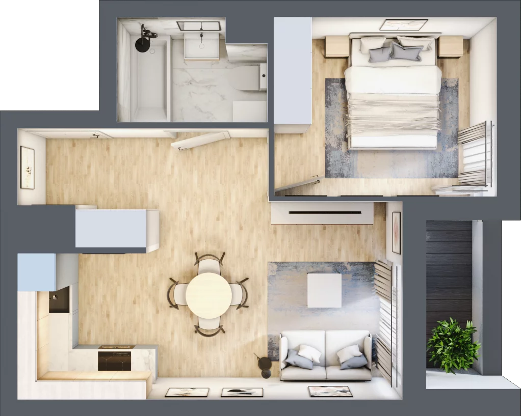 2 pokoje, mieszkanie 36,86 m², piętro 4, oferta nr L-A040, Warszawski Świt Etap XII, Warszawa, Targówek, Bródno, ul. Warszawski Świt