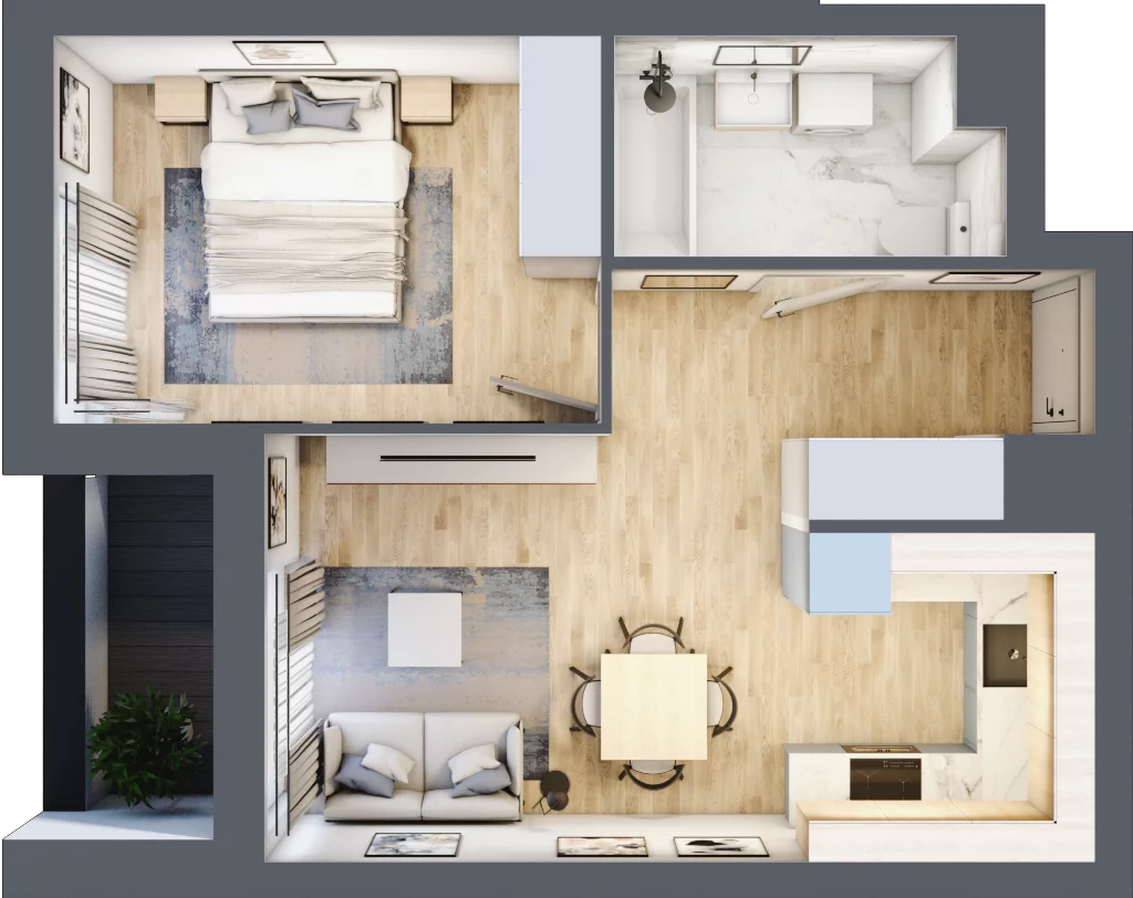 2 pokoje, mieszkanie 38,82 m², piętro 6, oferta nr L-A063, Warszawski Świt Etap XII, Warszawa, Targówek, Bródno, ul. Warszawski Świt