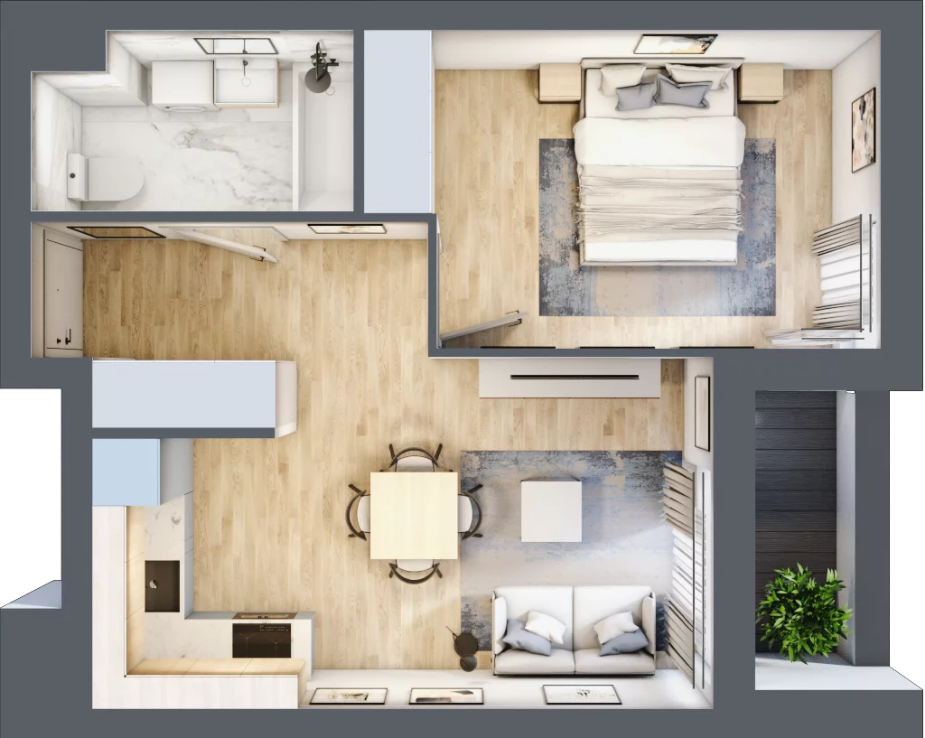 2 pokoje, mieszkanie 38,47 m², piętro 4, oferta nr L-A042, Warszawski Świt Etap XII, Warszawa, Targówek, Bródno, ul. Warszawski Świt