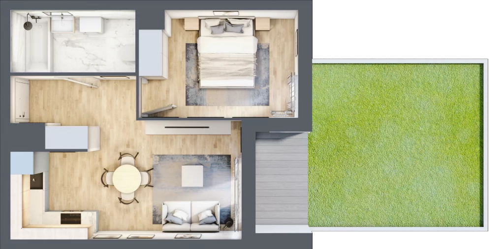 2 pokoje, mieszkanie 39,45 m², parter, oferta nr L-A001, Warszawski Świt Etap XII, Warszawa, Targówek, Bródno, ul. Warszawski Świt