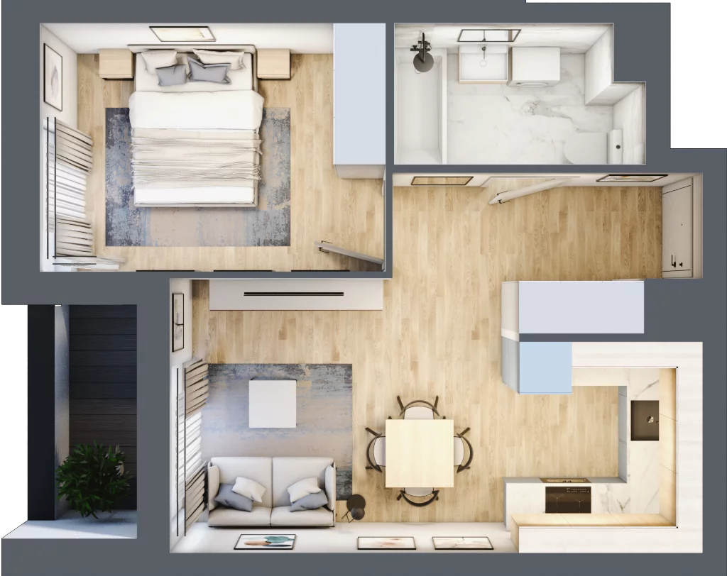 2 pokoje, mieszkanie 38,82 m², piętro 4, oferta nr L-A045, Warszawski Świt Etap XII, Warszawa, Targówek, Bródno, ul. Warszawski Świt
