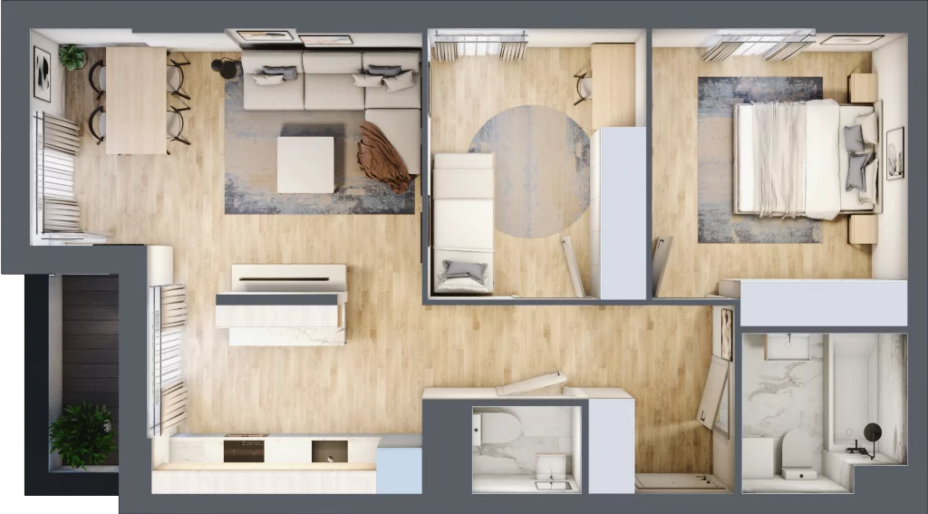 3 pokoje, mieszkanie 62,83 m², piętro 3, oferta nr L-A038, Warszawski Świt Etap XII, Warszawa, Targówek, Bródno, ul. Warszawski Świt
