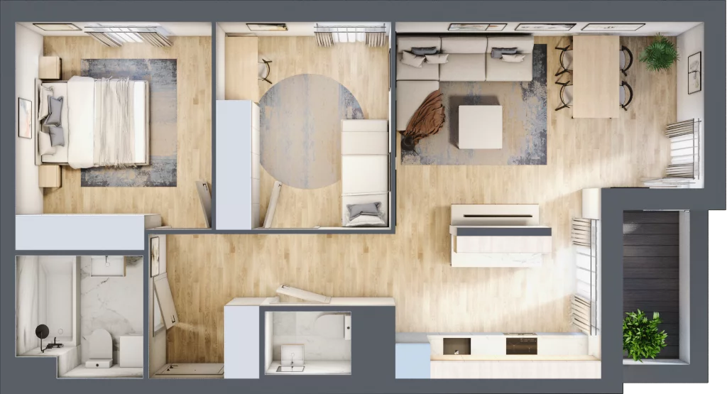 3 pokoje, mieszkanie 63,77 m², piętro 4, oferta nr L-A049, Warszawski Świt Etap XII, Warszawa, Targówek, Bródno, ul. Warszawski Świt