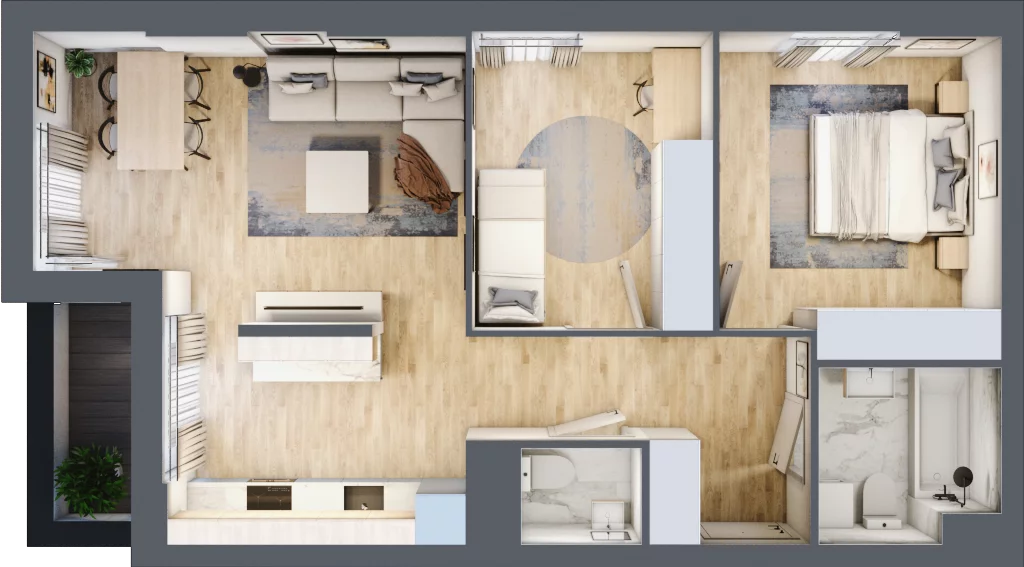 3 pokoje, mieszkanie 62,83 m², piętro 2, oferta nr L-A028, Warszawski Świt Etap XII, Warszawa, Targówek, Bródno, ul. Warszawski Świt