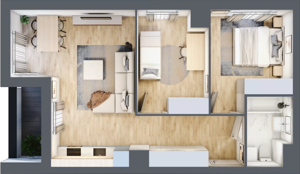 3 pokoje, mieszkanie 56,56 m², piętro 4, oferta nr L-B104, Warszawski Świt Etap XII, Warszawa, Targówek, Bródno, ul. Warszawski Świt