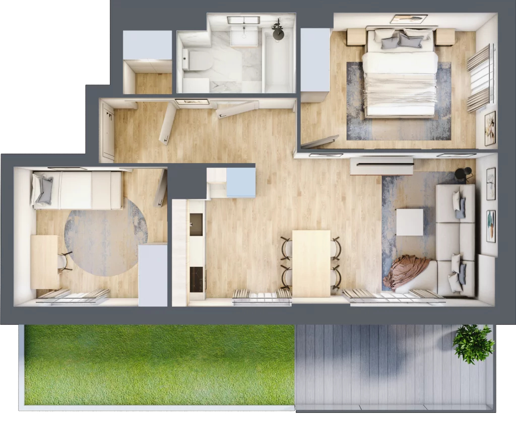 3 pokoje, mieszkanie 51,80 m², parter, oferta nr L-B068, Warszawski Świt Etap XII, Warszawa, Targówek, Bródno, ul. Warszawski Świt