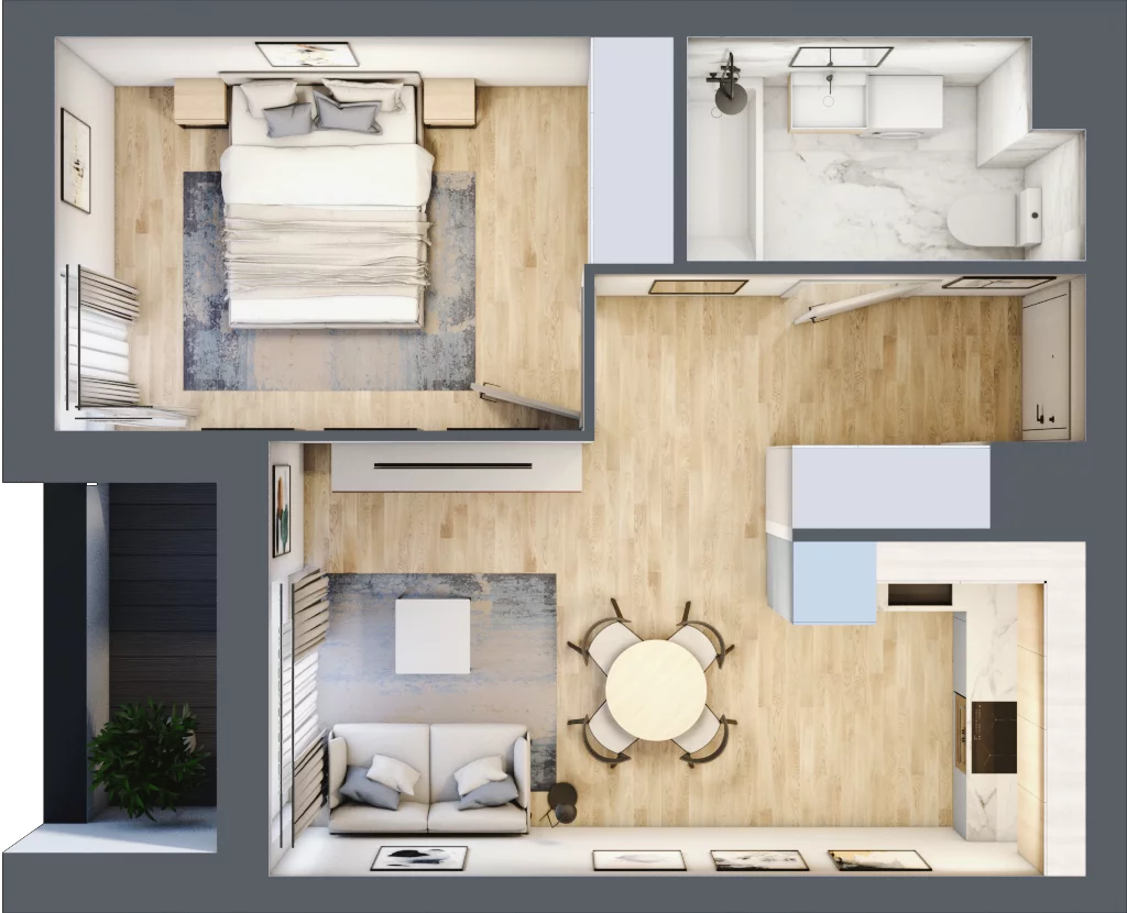 2 pokoje, mieszkanie 38,68 m², piętro 4, oferta nr L-B103, Warszawski Świt Etap XII, Warszawa, Targówek, Bródno, ul. Warszawski Świt