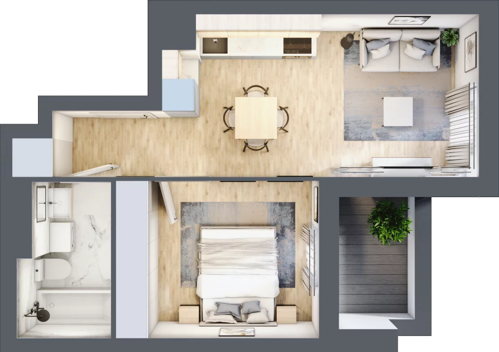2 pokoje, mieszkanie 36,75 m², parter, oferta nr L-B066, Warszawski Świt Etap XII, Warszawa, Targówek, Bródno, ul. Warszawski Świt