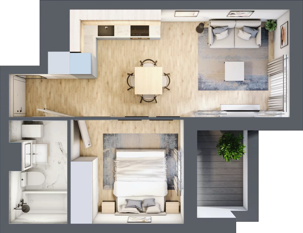 2 pokoje, mieszkanie 35,46 m², piętro 3, oferta nr L-B091, Warszawski Świt Etap XII, Warszawa, Targówek, Bródno, ul. Warszawski Świt