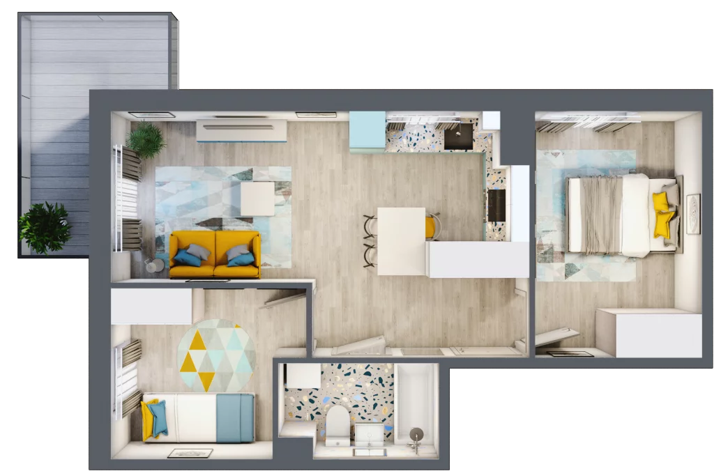 3 pokoje, mieszkanie 44,64 m², piętro 2, oferta nr G30, ul. Glogera - bud. F i G, Kraków, Prądnik Biały, Górka Narodowa, ul. Zygmunta Glogera