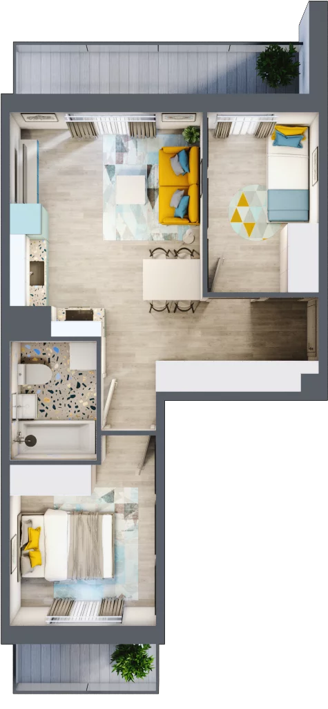 3 pokoje, mieszkanie 46,43 m², piętro 3, oferta nr G15, ul. Glogera - bud. F i G, Kraków, Prądnik Biały, Górka Narodowa, ul. Zygmunta Glogera