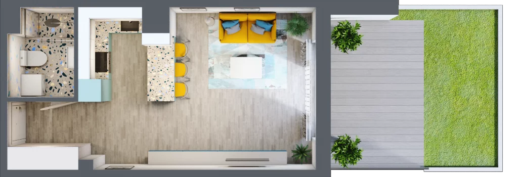 1 pokój, mieszkanie 33,68 m², parter, oferta nr 2, Smętna Garden, Kraków, Bronowice, Bronowice Wielkie, ul. Smętna 1E/F