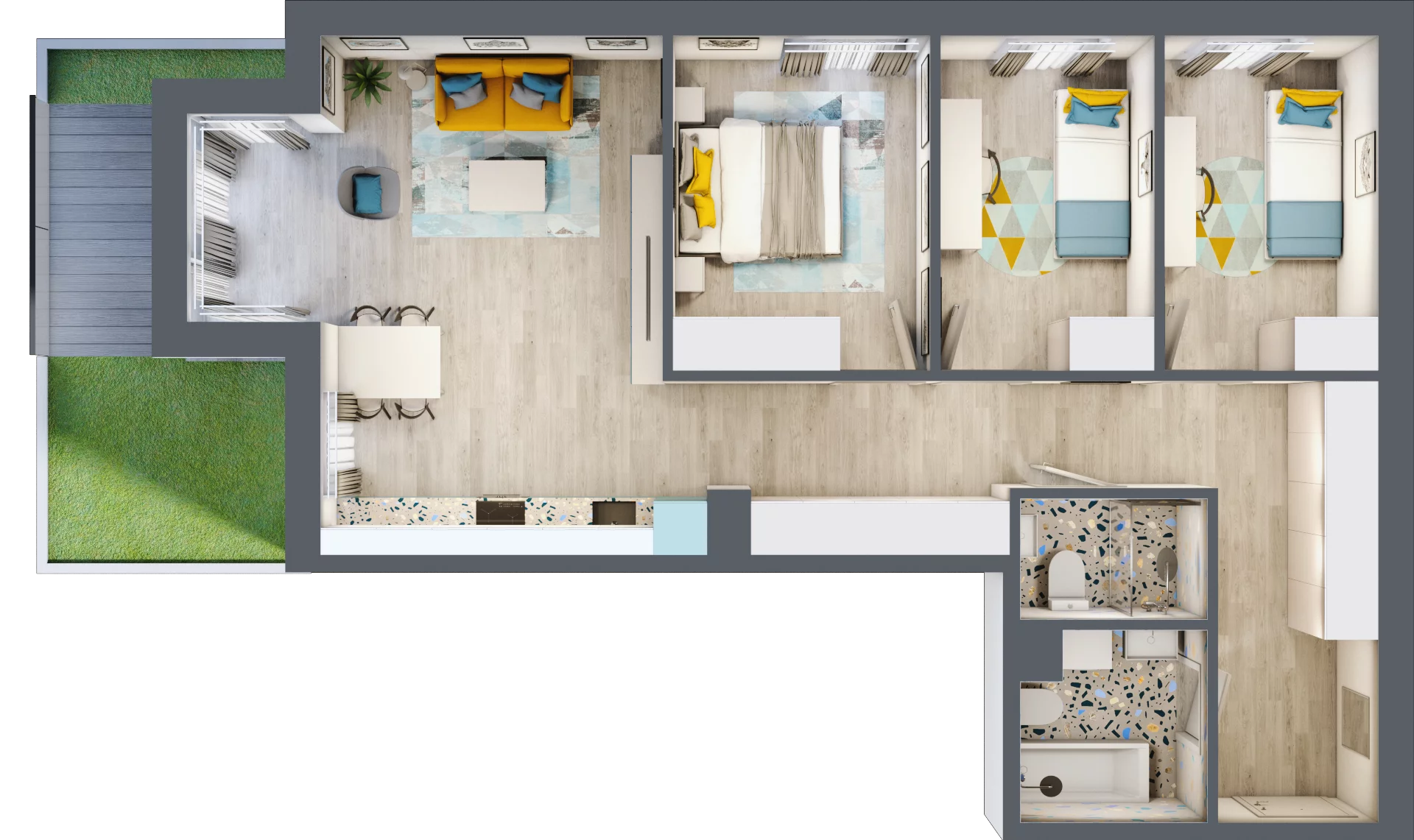4 pokoje, mieszkanie 79,80 m², parter, oferta nr 10, Smętna Garden, Kraków, Bronowice, Bronowice Wielkie, ul. Smętna 1E/F