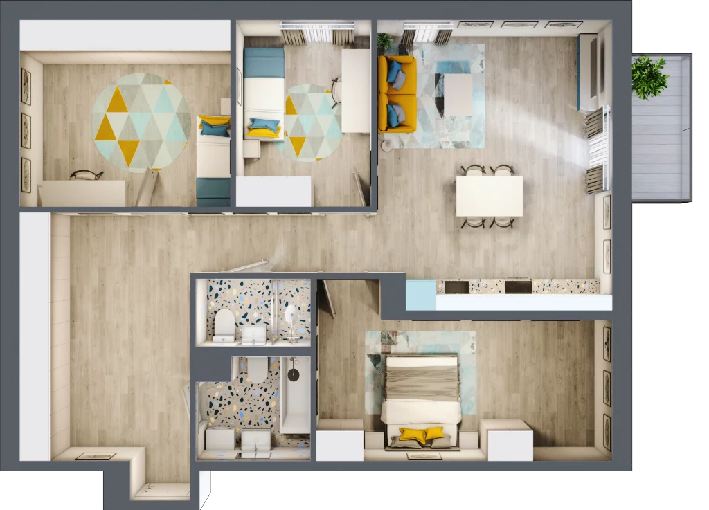 4 pokoje, mieszkanie 83,70 m², piętro 2, oferta nr 25, Smętna Garden, Kraków, Bronowice, Bronowice Wielkie, ul. Smętna 1E/F