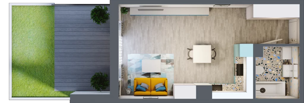 1 pokój, mieszkanie 33,76 m², parter, oferta nr 8, Smętna Garden, Kraków, Bronowice, Bronowice Wielkie, ul. Smętna 1E/F