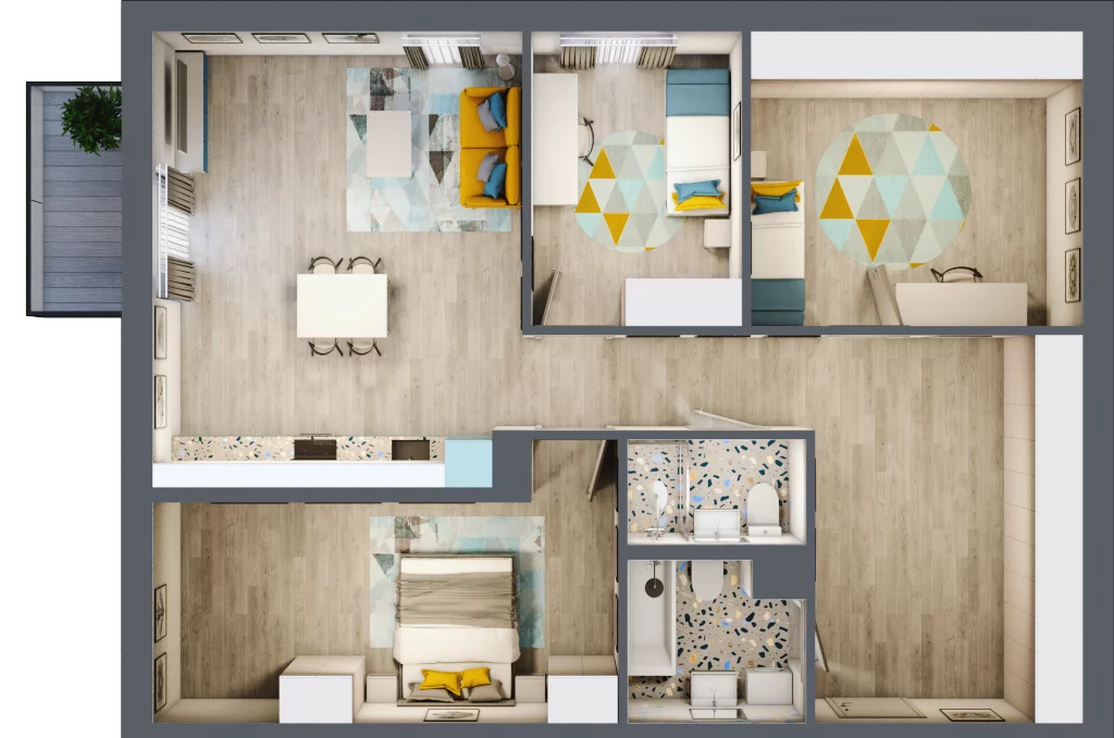 4 pokoje, mieszkanie 82,82 m², piętro 2, oferta nr 24, Smętna Garden, Kraków, Bronowice, Bronowice Wielkie, ul. Smętna 1E/F