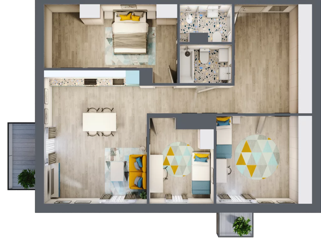 4 pokoje, mieszkanie 82,35 m², piętro 2, oferta nr 21, Smętna Garden, Kraków, Bronowice, Bronowice Wielkie, ul. Smętna 1E/F
