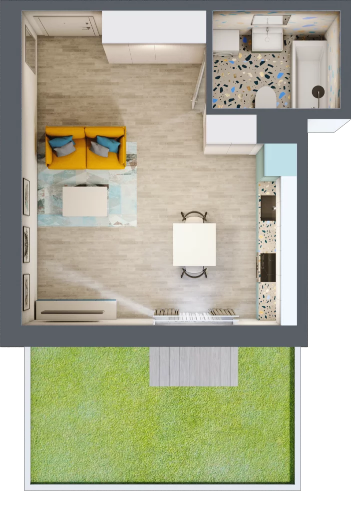 1 pokój, mieszkanie 30,02 m², parter, oferta nr 5, Smętna Garden, Kraków, Bronowice, Bronowice Wielkie, ul. Smętna 1E/F