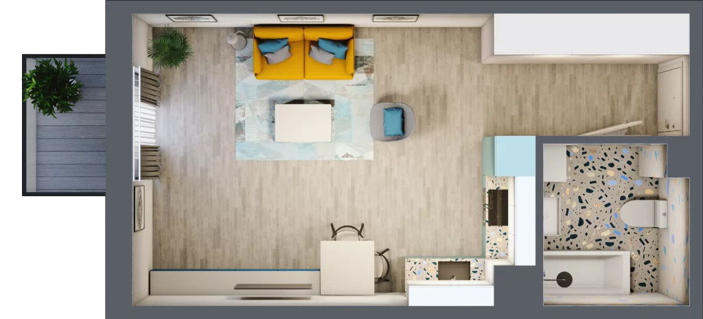 1 pokój, mieszkanie 31,60 m², piętro 2, oferta nr 22, Smętna Garden, Kraków, Bronowice, Bronowice Wielkie, ul. Smętna 1E/F