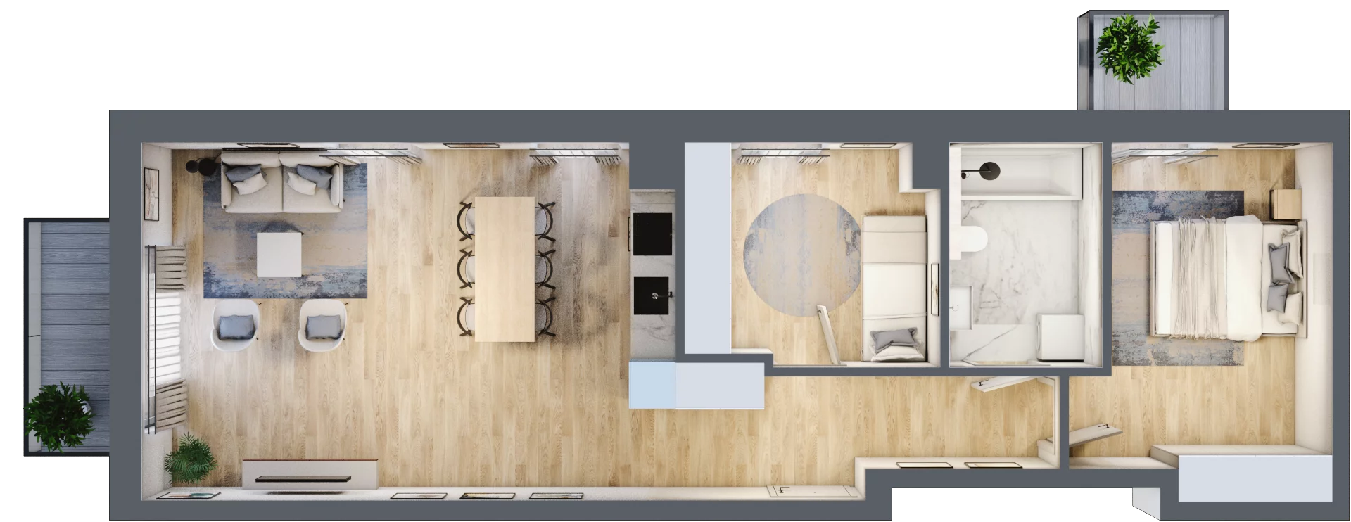 3 pokoje, mieszkanie 66,72 m², piętro 1, oferta nr F2-04, Na Koszutce II, Katowice, Śródmieście, Koszutka, ul. Słoneczna 1