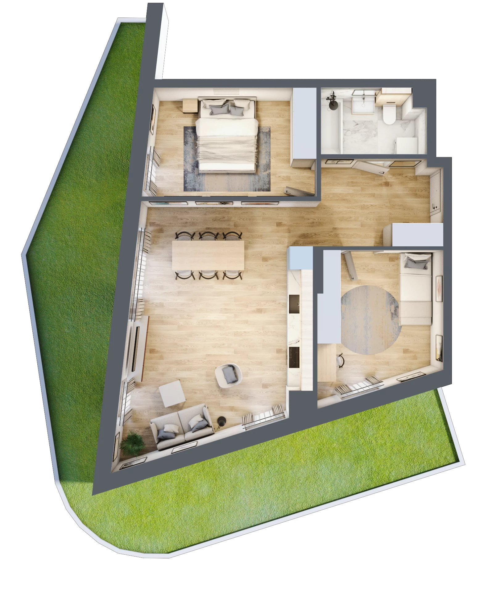 3 pokoje, mieszkanie 64,10 m², parter, oferta nr F1-05, Na Koszutce II, Katowice, Śródmieście, Koszutka, ul. Słoneczna 1