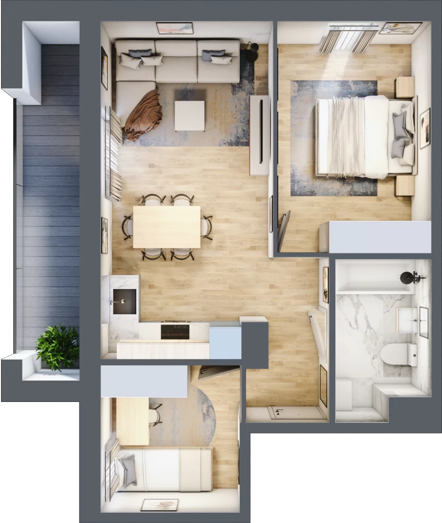 3 pokoje, mieszkanie 49,84 m², piętro 2, oferta nr B.19, Nowa Namiarkowa, Będzin, ul. Namiarkowa 15D