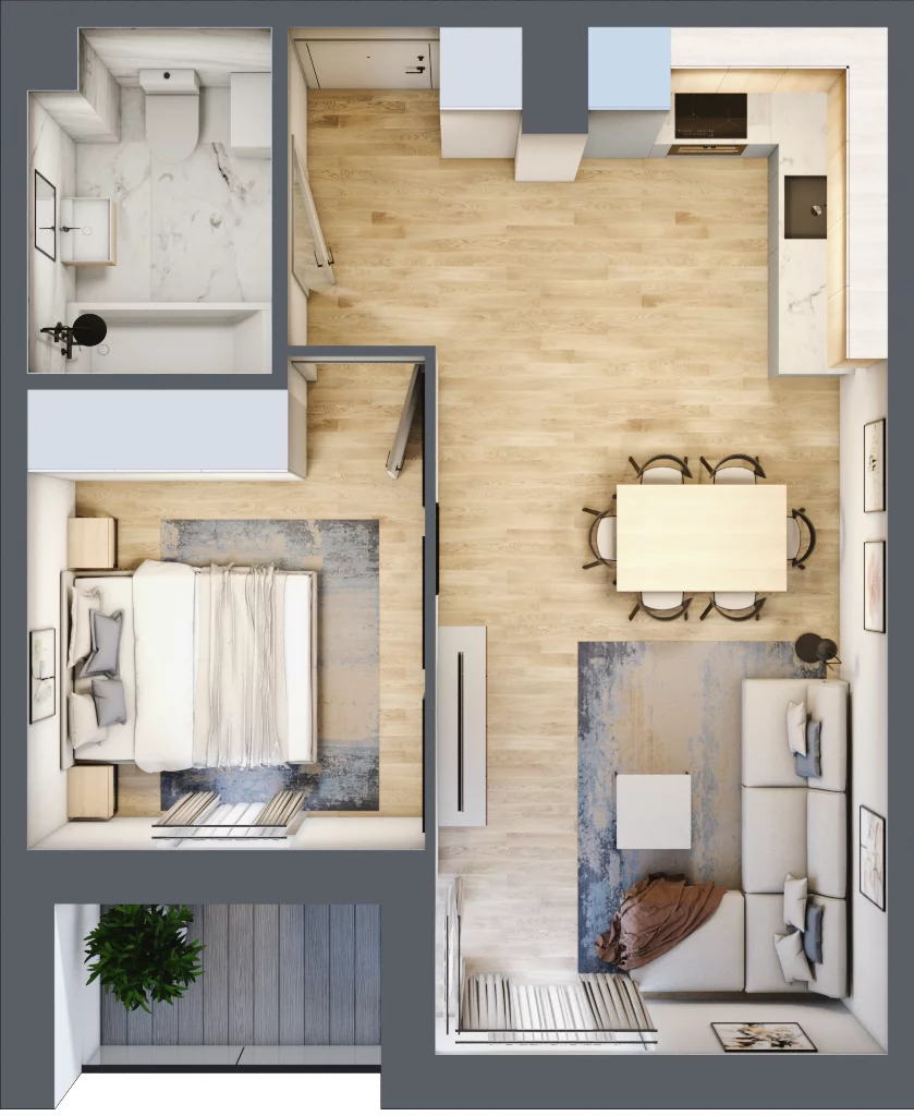 2 pokoje, mieszkanie 41,91 m², piętro 2, oferta nr B.17, Nowa Namiarkowa, Będzin, ul. Namiarkowa 15D