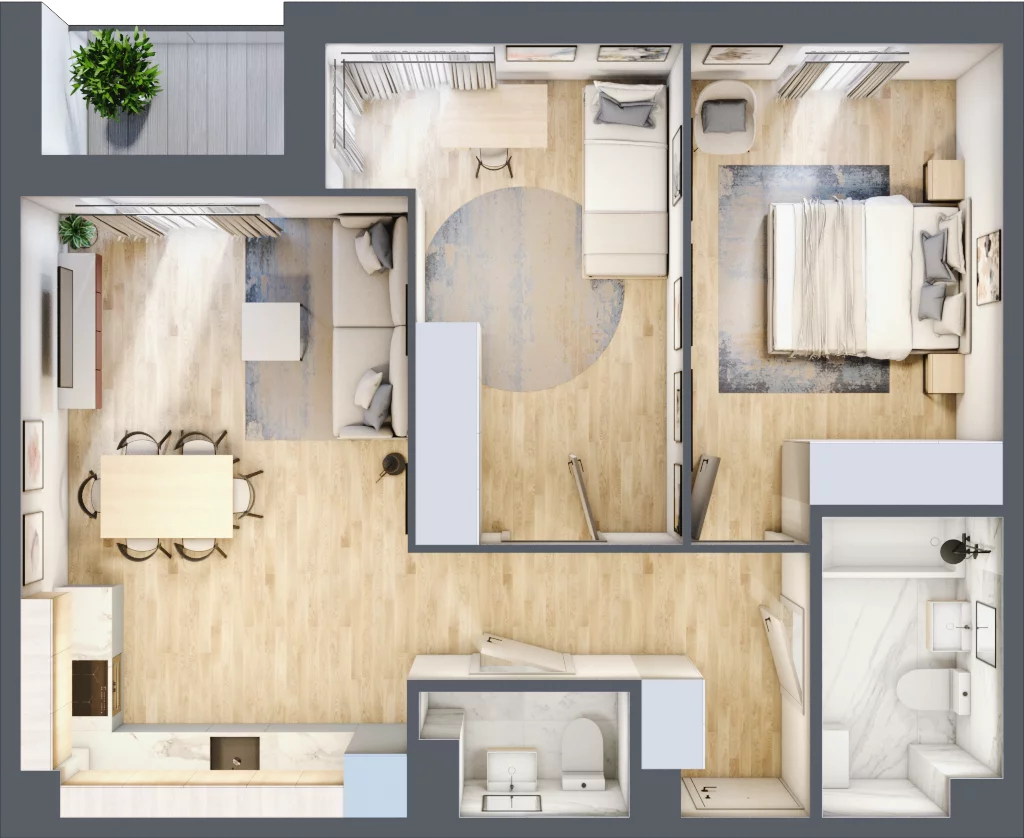 3 pokoje, mieszkanie 65,11 m², piętro 1, oferta nr B.14, Nowa Namiarkowa, Będzin, ul. Namiarkowa 15D
