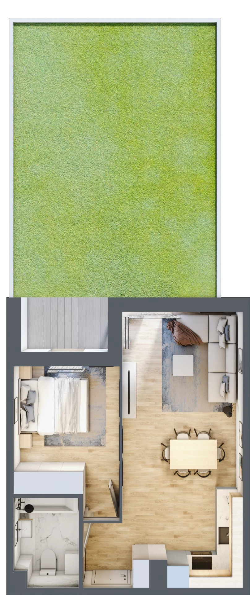 2 pokoje, mieszkanie 42,03 m², parter, oferta nr B.07, Nowa Namiarkowa, Będzin, ul. Namiarkowa 15D