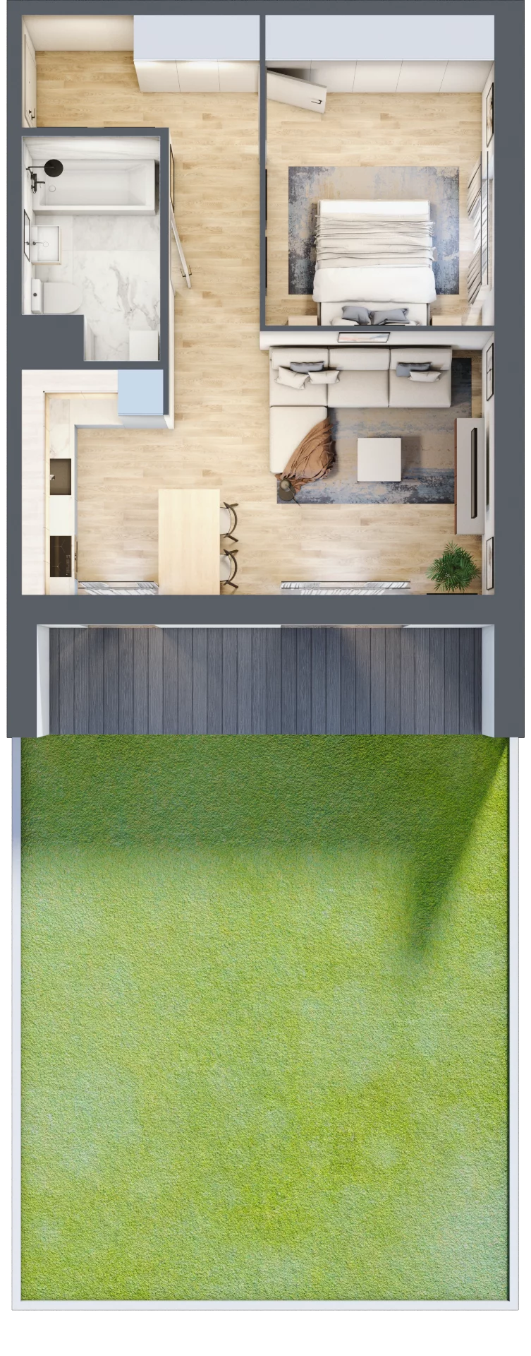 2 pokoje, mieszkanie 47,07 m², parter, oferta nr B.01, Nowa Namiarkowa, Będzin, ul. Namiarkowa 15D