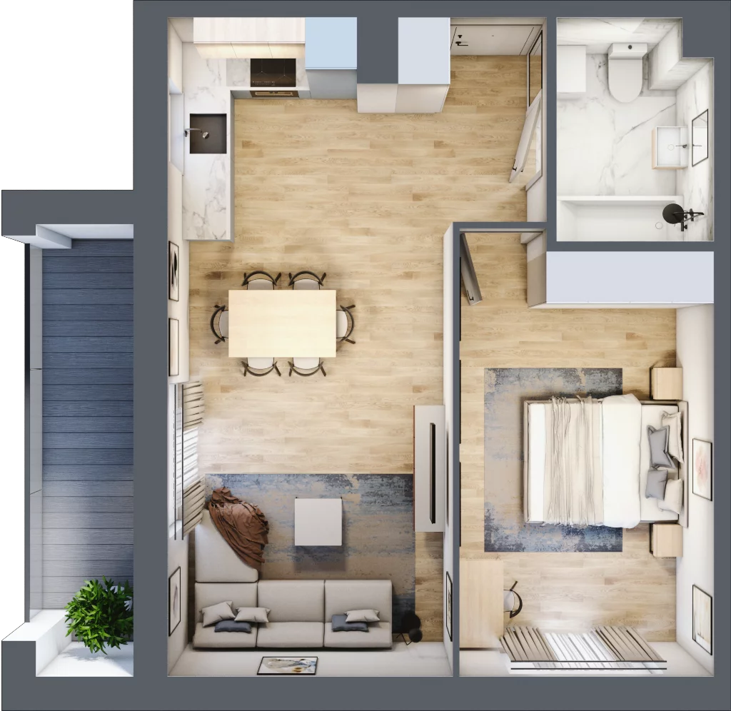 2 pokoje, mieszkanie 45,94 m², piętro 2, oferta nr B.18, Nowa Namiarkowa, Będzin, ul. Namiarkowa 15D