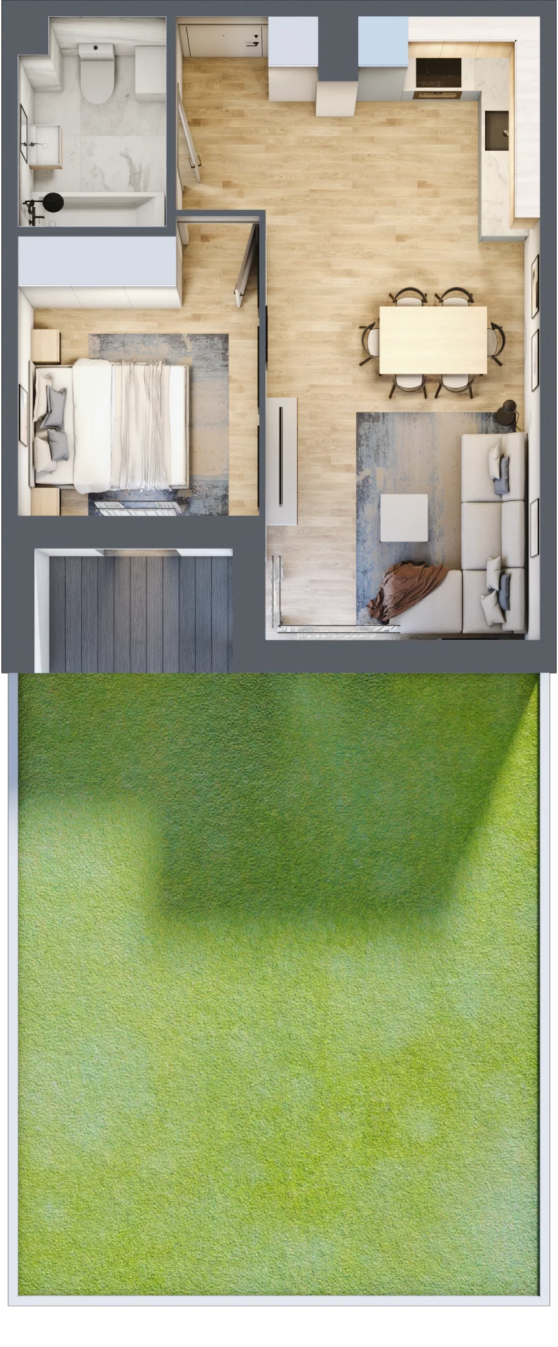 2 pokoje, mieszkanie 41,91 m², parter, oferta nr B.03, Nowa Namiarkowa, Będzin, ul. Namiarkowa 15D