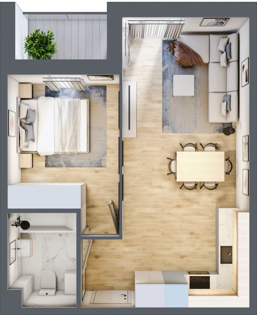 2 pokoje, mieszkanie 42,10 m², piętro 2, oferta nr B.20, Nowa Namiarkowa, Będzin, ul. Namiarkowa 15D