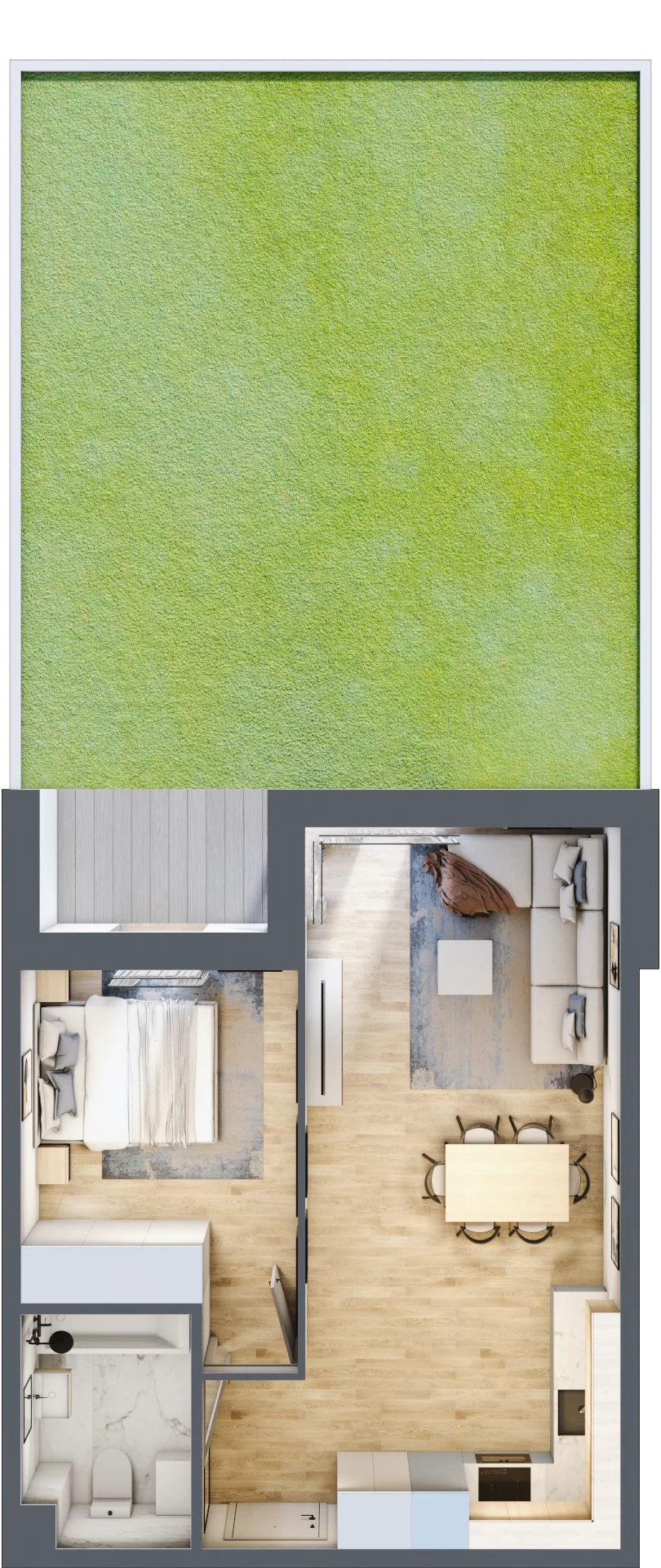 2 pokoje, mieszkanie 42,10 m², parter, oferta nr B.06, Nowa Namiarkowa, Będzin, ul. Namiarkowa 15D