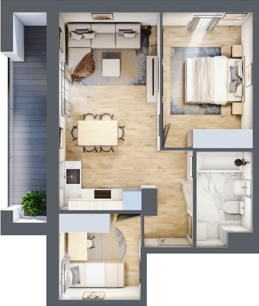3 pokoje, mieszkanie 49,84 m², piętro 1, oferta nr B.12, Nowa Namiarkowa, Będzin, ul. Namiarkowa 15D
