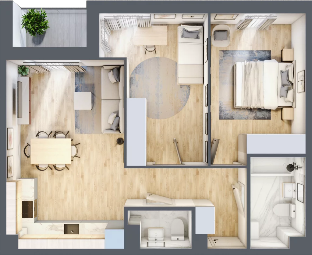 3 pokoje, mieszkanie 65,11 m², piętro 2, oferta nr B.21, Nowa Namiarkowa, Będzin, ul. Namiarkowa 15D