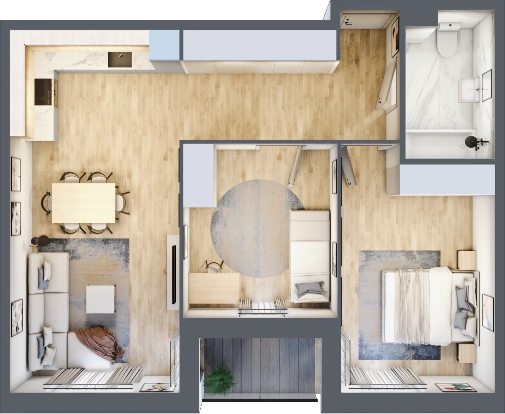 3 pokoje, mieszkanie 63,31 m², piętro 2, oferta nr B.16, Nowa Namiarkowa, Będzin, ul. Namiarkowa 15D