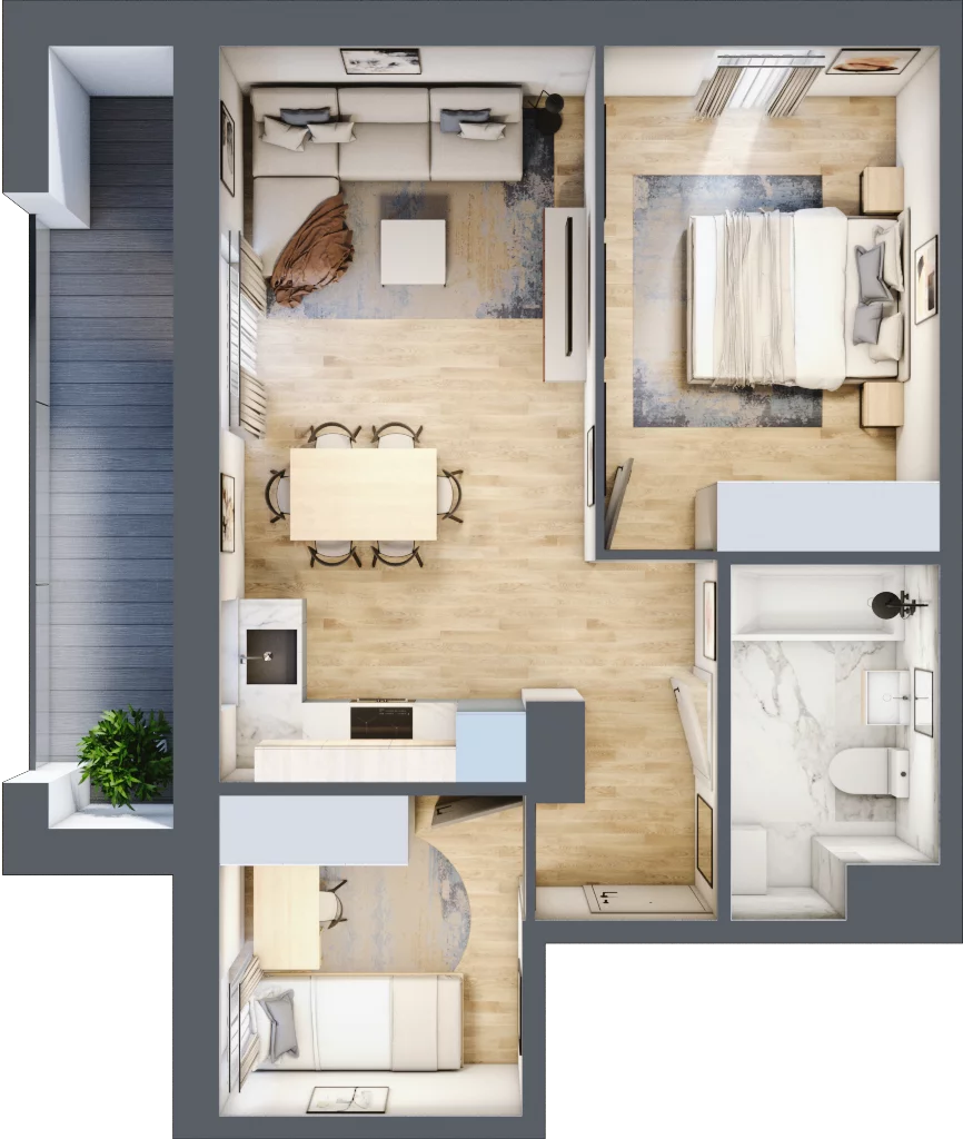3 pokoje, mieszkanie 49,84 m², piętro 2, oferta nr C.19, Nowa Namiarkowa, Będzin, ul. Namiarkowa 15D