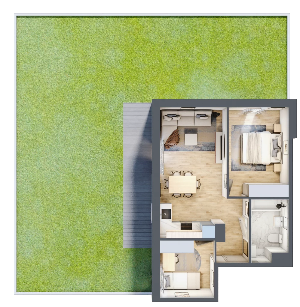 3 pokoje, mieszkanie 49,84 m², parter, oferta nr C.05, Nowa Namiarkowa, Będzin, ul. Namiarkowa 15D
