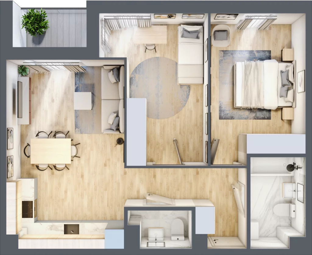 3 pokoje, mieszkanie 65,13 m², piętro 1, oferta nr C.14, Nowa Namiarkowa, Będzin, ul. Namiarkowa 15D