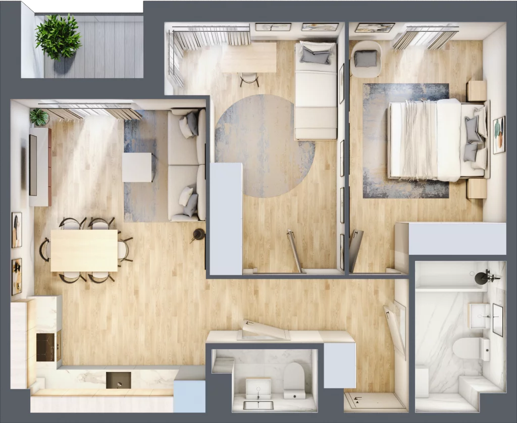 3 pokoje, mieszkanie 65,13 m², piętro 2, oferta nr C.21, Nowa Namiarkowa, Będzin, ul. Namiarkowa 15D
