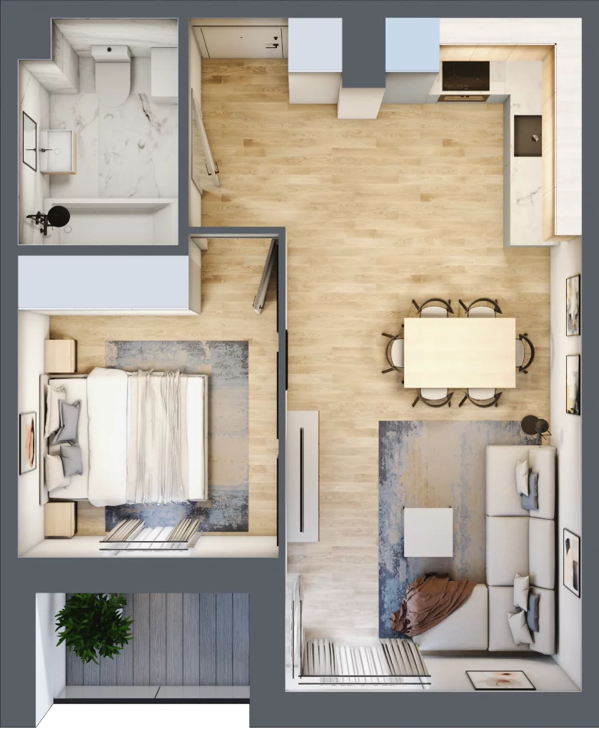2 pokoje, mieszkanie 41,91 m², piętro 2, oferta nr C.17, Nowa Namiarkowa, Będzin, ul. Namiarkowa 15D