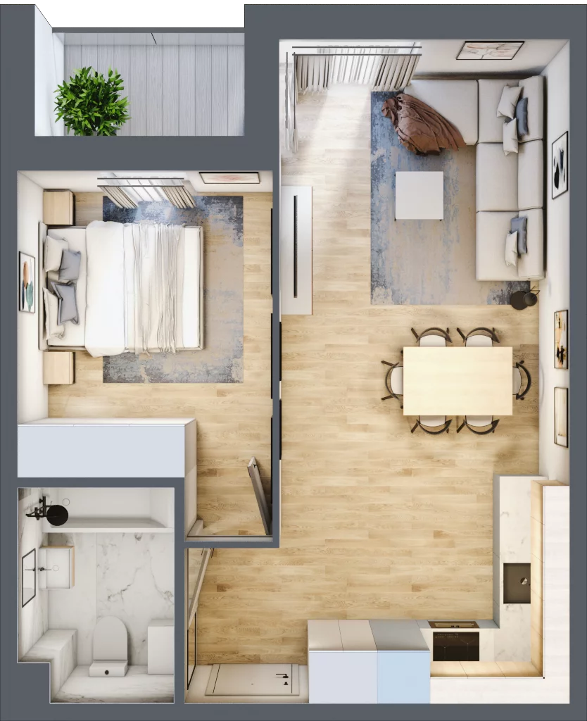 2 pokoje, mieszkanie 42,10 m², piętro 1, oferta nr C.13, Nowa Namiarkowa, Będzin, ul. Namiarkowa 15D