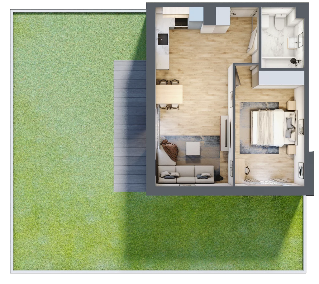 2 pokoje, mieszkanie 45,94 m², parter, oferta nr C.04, Nowa Namiarkowa, Będzin, ul. Namiarkowa 15D