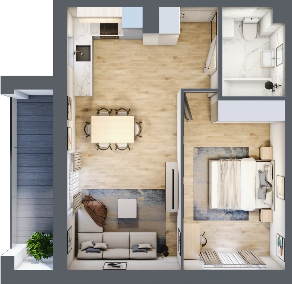 2 pokoje, mieszkanie 45,94 m², piętro 2, oferta nr C.18, Nowa Namiarkowa, Będzin, ul. Namiarkowa 15D
