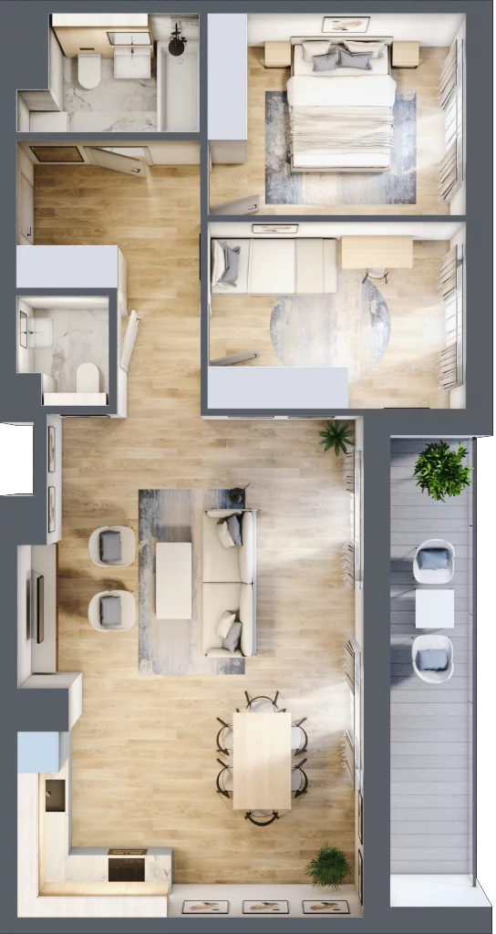3 pokoje, mieszkanie 72,22 m², piętro 9, oferta nr 153, Semiramis, Katowice, Dąbrówka Mała, ul. Wiertnicza