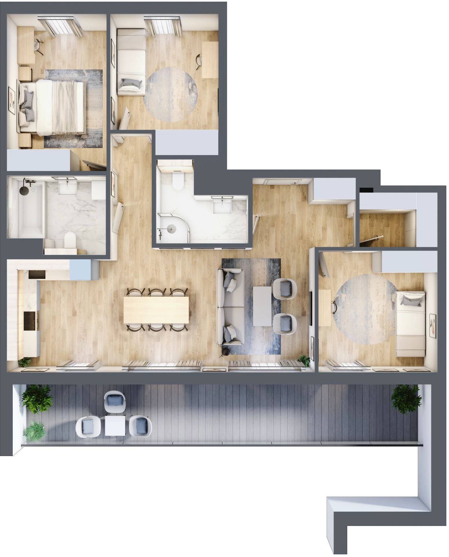 4 pokoje, mieszkanie 94,39 m², piętro 9, oferta nr 151, Semiramis, Katowice, Dąbrówka Mała, ul. Wiertnicza