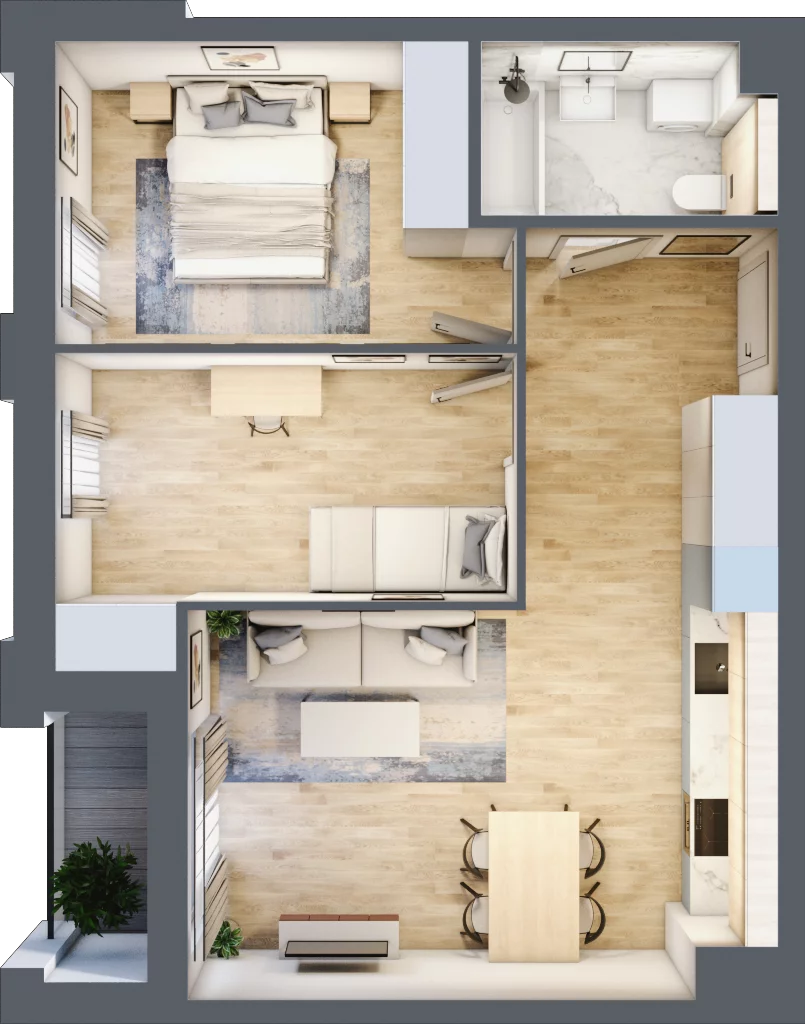 3 pokoje, mieszkanie 52,71 m², piętro 8, oferta nr 145, Semiramis, Katowice, Dąbrówka Mała, ul. Wiertnicza